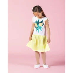 Robe Manches Courtes En Coton à Rayures Et Fruits Printés -Orchestra HFIOWN BLA 10 X
