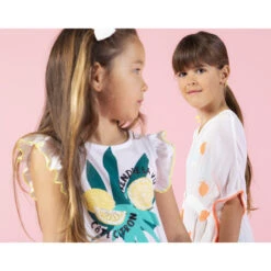 Robe Manches Courtes En Coton à Rayures Et Fruits Printés -Orchestra HFIOWN BLA 12 X