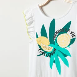 Robe Manches Courtes En Coton à Rayures Et Fruits Printés -Orchestra HFIOWN BLA 3 X