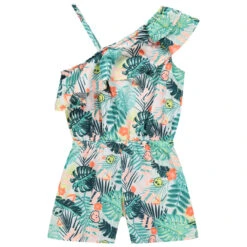 Combishort Asymétrique à Imprimé Végétal Et SmileyWorld Pour Fille