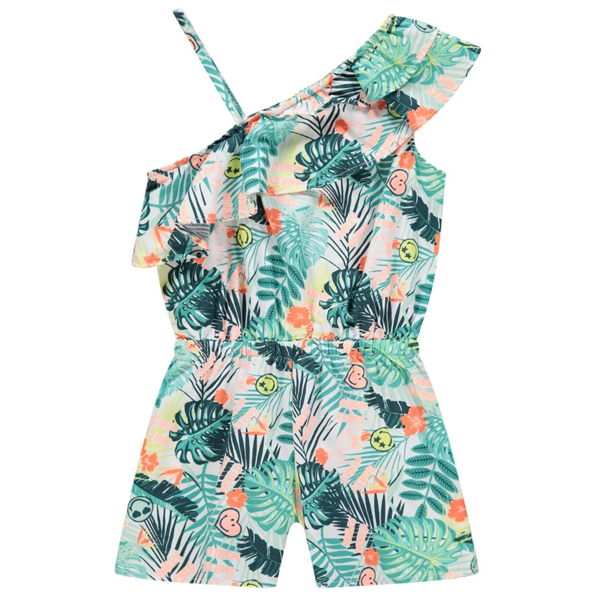 Combishort Asymétrique à Imprimé Végétal Et SmileyWorld Pour Fille 1 Combishort Asymétrique à Imprimé Végétal Et SmileyWorld Pour Fille