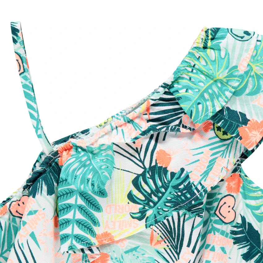 Combishort Asymétrique à Imprimé Végétal Et SmileyWorld Pour Fille 3 Combishort Asymétrique à Imprimé Végétal Et SmileyWorld Pour Fille – Image 3