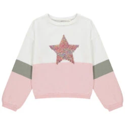 Pull En Tricot Bicolore à étoile Iridescente