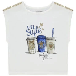 T-shirt Manches Courtes Print Boissons Et Sequins