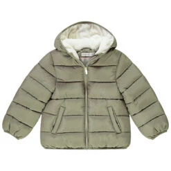 Doudoune Matelassée à Capuche Doublée Micropolaire Pour Enfant Fille