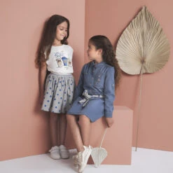 Jupe Patineuse Pour Fille à Pois Et Taille élastiquée Brillante -Orchestra HFIOYD GRM 11 X