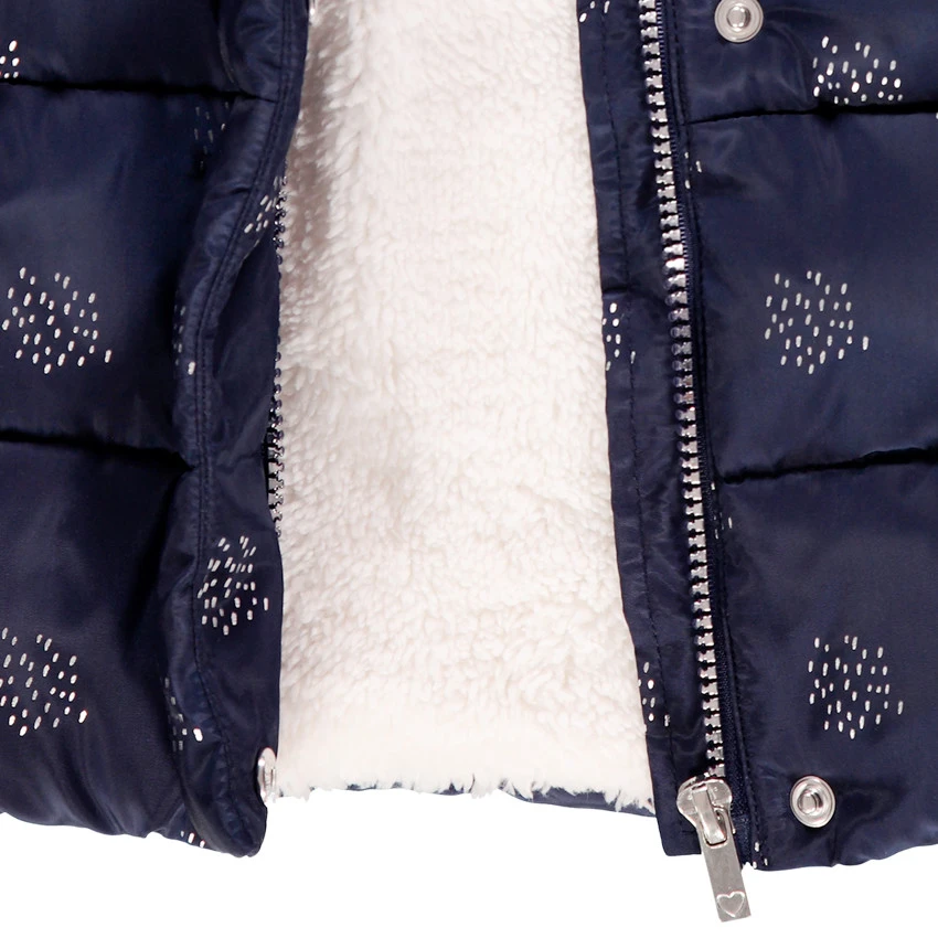 Doudoune à Motifs Et Capuche Amovible Pour Enfant Fille 3 Doudoune à Motifs Et Capuche Amovible Pour Enfant Fille – Image 3