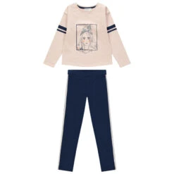 Jogging Avec Sweat Print Personnage Et Legging à Bandes