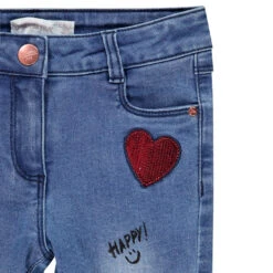 Jean Effet Délavé Coupe Slim à Coeurs Pour Enfant Fille -Orchestra HFIOZ4 BLC 3 X