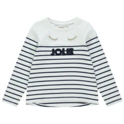 Marinière Manches Longues à Rayures Et Yeux Printés Dorés