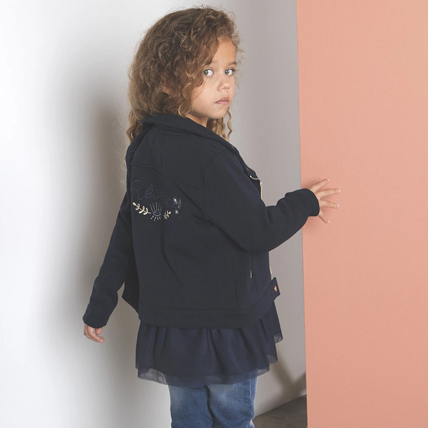 Perfecto Bleu Marine Doublé Sherpa Pour Enfant Fille 6 Perfecto Bleu Marine Doublé Sherpa Pour Enfant Fille – Image 6