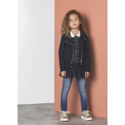 Jean Slim à Broderies Et Ceinture Pour Enfant Fille -Orchestra HFIP05 BLM 11 X