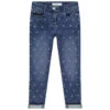 Jean Slim Effet Used à étoiles Pour Enfant Fille