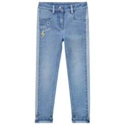 Jean Slim à Texte Brodé Pour Enfant Fille