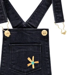 Salopette Courte à Fleurs Brodées Pour Fille -Orchestra HFIP0U NOI 3 X