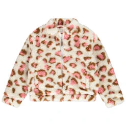 Veste En Sherpa épaisse Motif Léopard Pour Enfant Fille