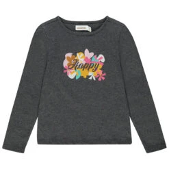 T-shirt Manches Longues à Fleurs Brodées Pour Enfant Fille