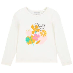 T-shirt Manches Longues En Coton Print Fleurs