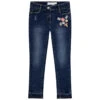Jean Slim à Fleurs Brodées Pour Enfant Fille