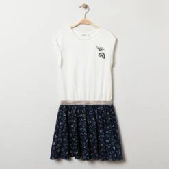 Robe Manches Courtes Effet 2 En 1 Pour Enfant Fille