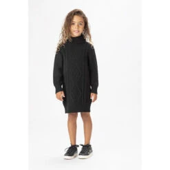 Robe Manches Longues En Maille Brillante Pour Enfant Fille