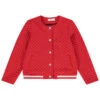 Gilet En Molleton Rouge à Coeurs En Jacquard Pour Enfant Fille