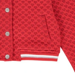 Gilet En Molleton Rouge à Coeurs En Jacquard Pour Enfant Fille -Orchestra HFIP3D RGM 3 X
