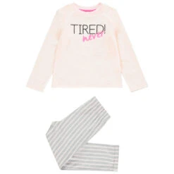 Pyjama En Velours à Message Printé Pour Enfant Fille