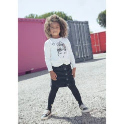 Jupe Noire En Velours Côtelé Pour Enfant Fille -Orchestra HFIP3T NOI 10 X