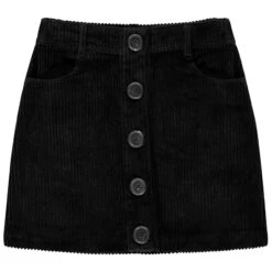 Jupe Noire En Velours Côtelé Pour Enfant Fille