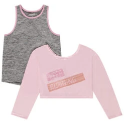Ensemble Débardeur Et Crop Top Sport Pour Enfant Fille