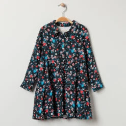 Robe Manches Longues à Imprimé Floral All-over