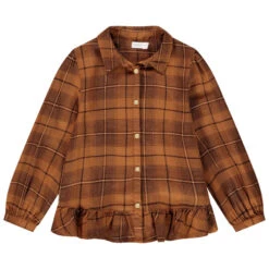 Chemise Manches Longues à Carreaux Pour Fille