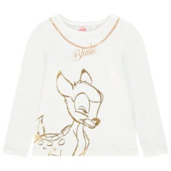 T-shirt Manches Longues Print Bambi Disney Pour Enfant Fille