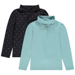 Lot De 2 Sous-pull Col Roulé à Coeurs Imprimés