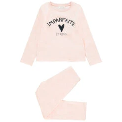 Pyjama En Polaire Rose à Message Pour Enfant Fille