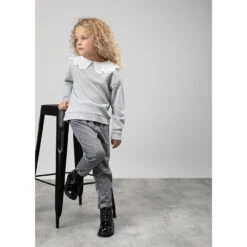 Pantalon Taille Haute Motif Pied De Poule Pour Enfant Fille -Orchestra HFIP7P NOI 11 X