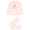 Pyjama En Velours Rose Print Licorne Pour Enfant Fille