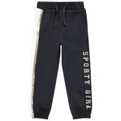 Pantalon De Jogging En Molleton à Bandes Et Texte En Foil