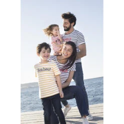 T-shirt Mixte Enfant à Manches Courtes Style Marinière -Orchestra HFIP83 BLA 14 X