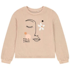 T-shirt Manches Longues Print Graphique Pour Enfant Fille