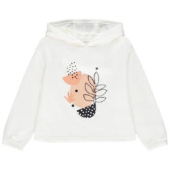 Sweat En Molleton à Capuche Print Graphique Pour Enfant Fille