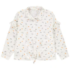 Chemise Manches Longues Imprimée à Nouer Pour Enfant Fille