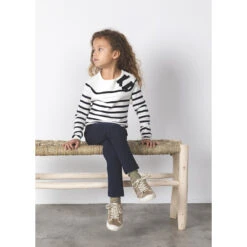 Pull Marin En Tricot Pour Enfant Fille -Orchestra HFIP9P ECR 11 X