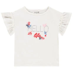 T-shirt Manches Courtes Volantées Pour Enfant Fille