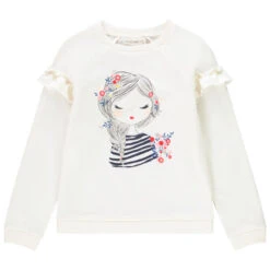 Sweat En Molleton Léger Print Personnage Pour Enfant Fille