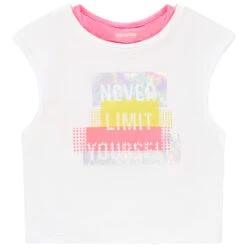 T-shirt 2 En 1 Manches Courtes + Brassière De Sport Pour Fille -Orchestra HFIPB0 BLA 4 X