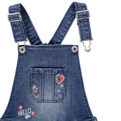 Salopette Courte En Jean à Badges Brodés Pour Enfant Fille 8 Salopette Courte En Jean à Badges Brodés Pour Enfant Fille -Orchestra HFIPBG BLC 3 X