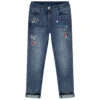 Jean Skinny à Badges Et Broderies Pour Enfant Fille