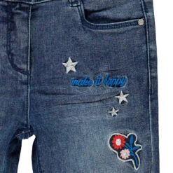 Jean Skinny à Badges Et Broderies Pour Enfant Fille -Orchestra HFIPBH BLC 3 X